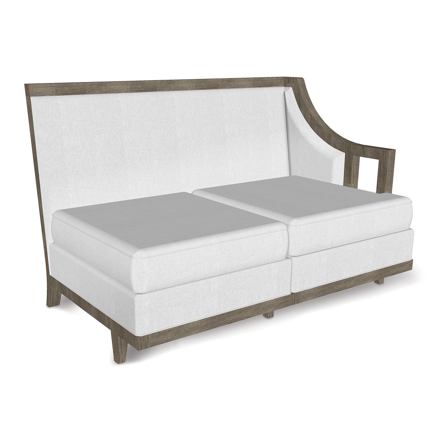 Grey & Dark Grey Rattan Left Two-Seat Sofa Sectional 57