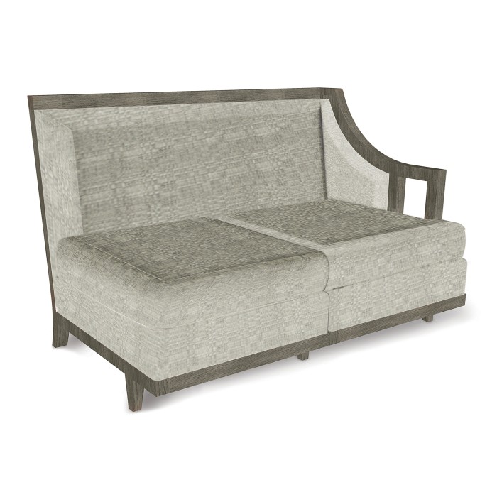 Grey & Tan Rattan Left Two-Seat Sofa Sectional 57
