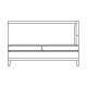 Walnut & Dark Grey Rattan Left Two-Seat Sofa Sectional 57