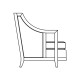Walnut & Dark Grey Rattan Left Two-Seat Sofa Sectional 57