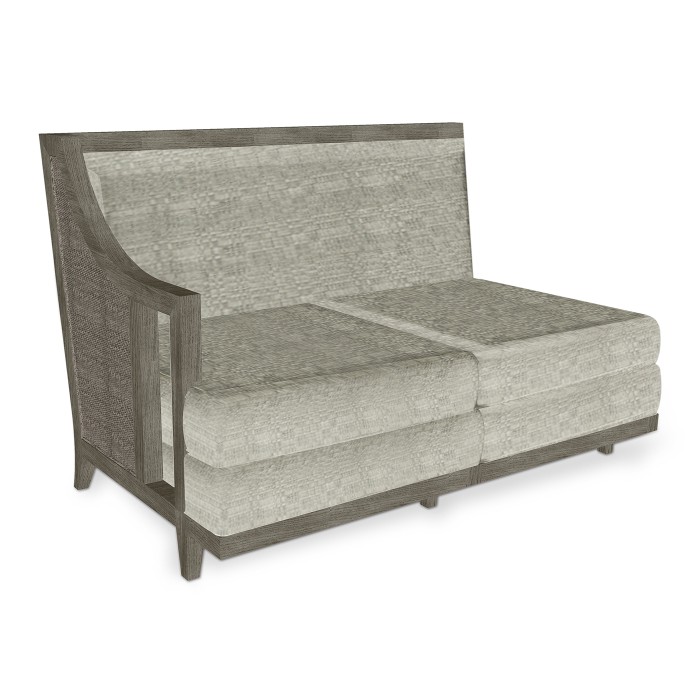 Grey & Dark Grey Rattan Right Two-Seat Sofa Sectional 57