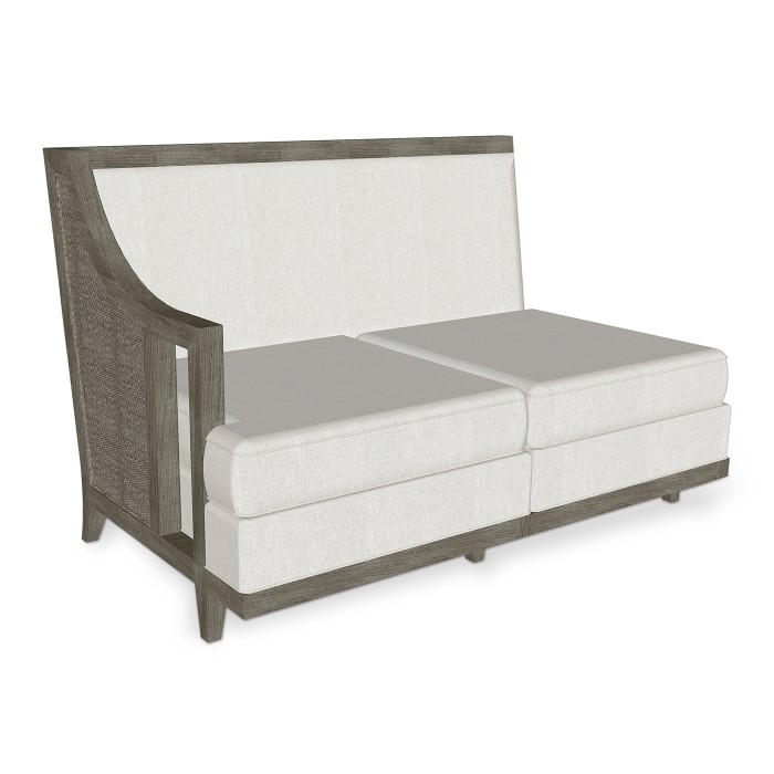 Grey & Dark Grey Rattan Right Two-Seat Sofa Sectional 57