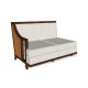 Walnut & Tan Rattan Right Two-Seat Sofa Sectional 57