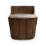 Swivel Walnut Storage Bucket Stool