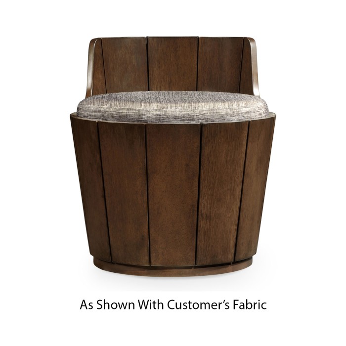 Swivel Walnut Storage Bucket Stool