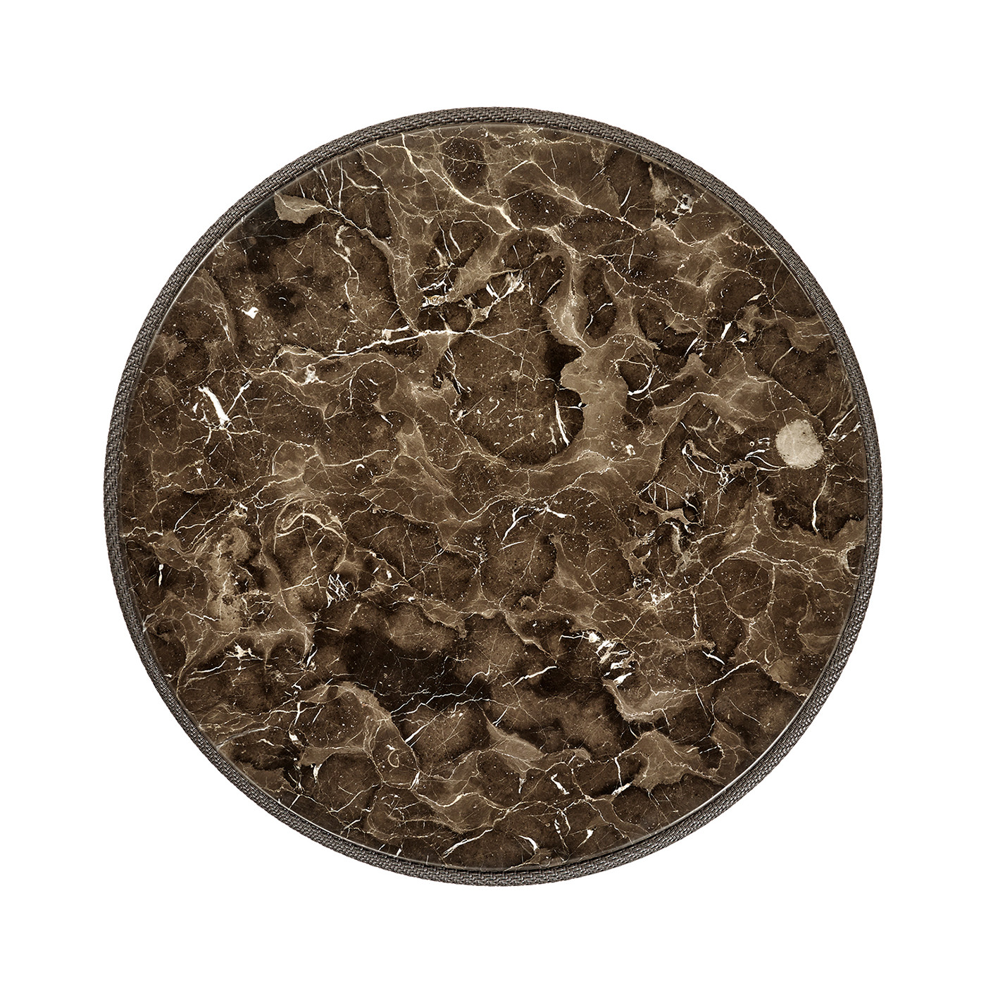 Round Dark Grey Rattan Dining Table with A Dark Marble Top 43