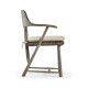 Smokers Style Grey & Rattan Dining Chair with Cushion