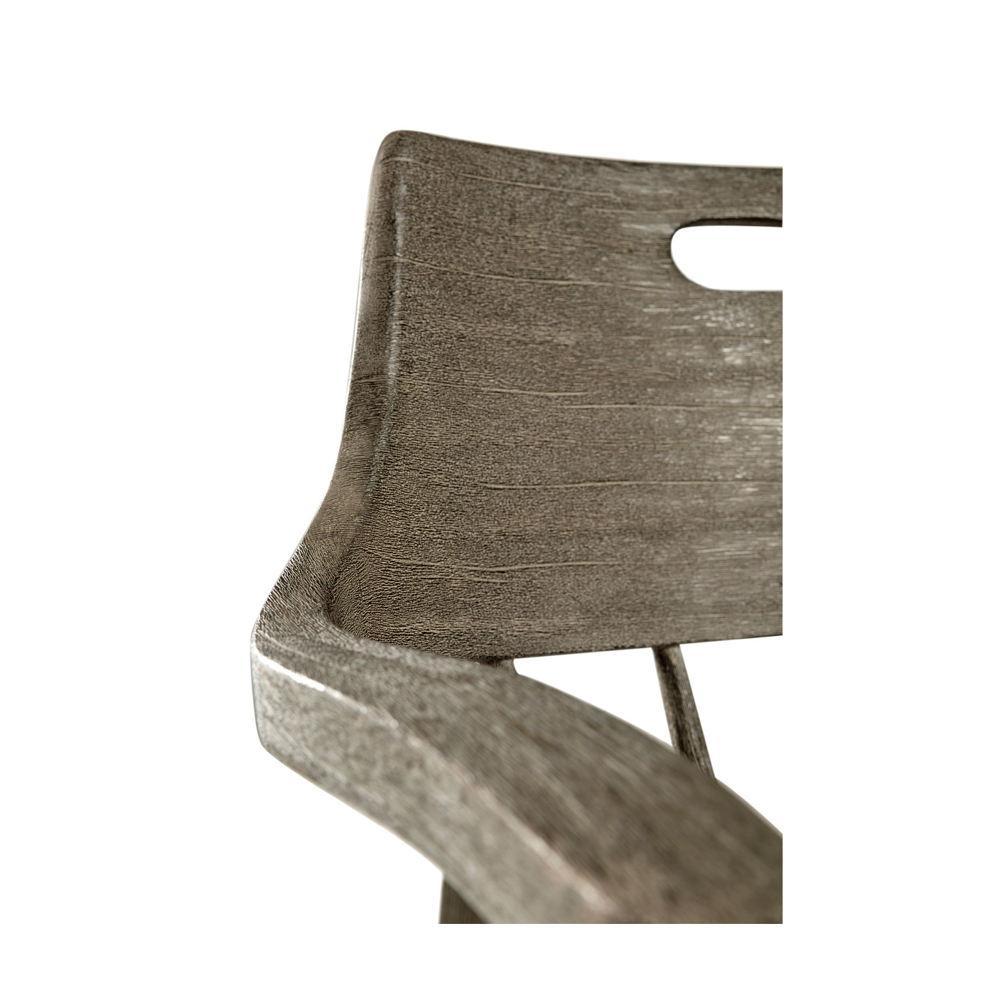 Smokers Style Grey & Rattan Dining Chair with Cushion