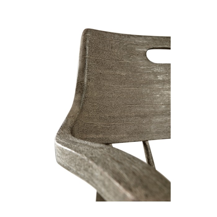 Smokers Style Grey & Rattan Dining Chair with Cushion