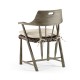 Smokers Style Grey & Rattan Dining Chair with Cushion