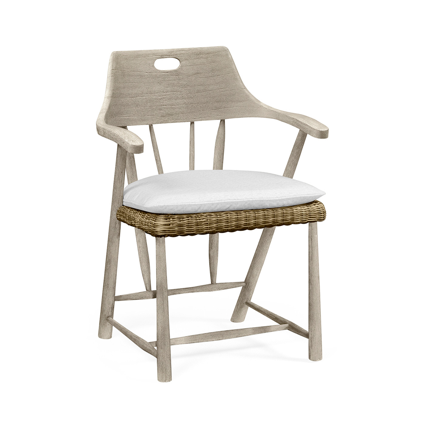 Smokers Style Navajo Sand & Rattan Dining Chair with Cushion