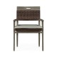 Square Back Grey & Rattan Dining Chair with Cushion