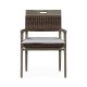 Square Back Grey & Rattan Dining Chair with Cushion