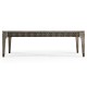 Rectangular Grey & Rattan Coffee Table with a Black Marble Top
