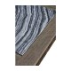 Rectangular Grey & Rattan Coffee Table with a Black Marble Top