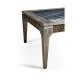 Rectangular Grey & Rattan Coffee Table with a Black Marble Top