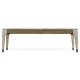 Rectangular Navajo Sand & Rattan Coffee Table with a Black Marble Top