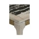 Rectangular Navajo Sand & Rattan Coffee Table with a Black Marble Top