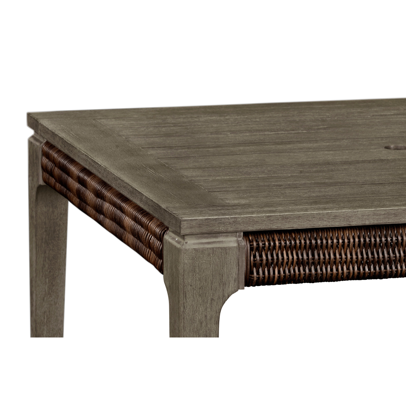 Square Grey & Rattan Dining Table 40