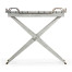 Rectangular Folding Cloudy Grey & Antique Brass Tray Console Table