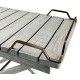 Rectangular Folding Cloudy Grey & Antique Brass Tray Console Table