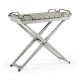 Rectangular Folding Cloudy Grey & Antique Brass Tray Console Table
