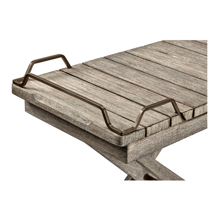 Rectangular Folding Navajo Sand & Antique Brass Tray Console Table