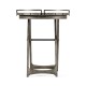 Round Folding Grey & Antique Brass Tray End Table