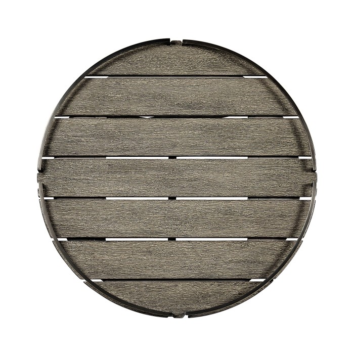 Round Folding Grey & Antique Brass Tray End Table