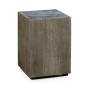 Square Grey End Table with a Light Marble Top