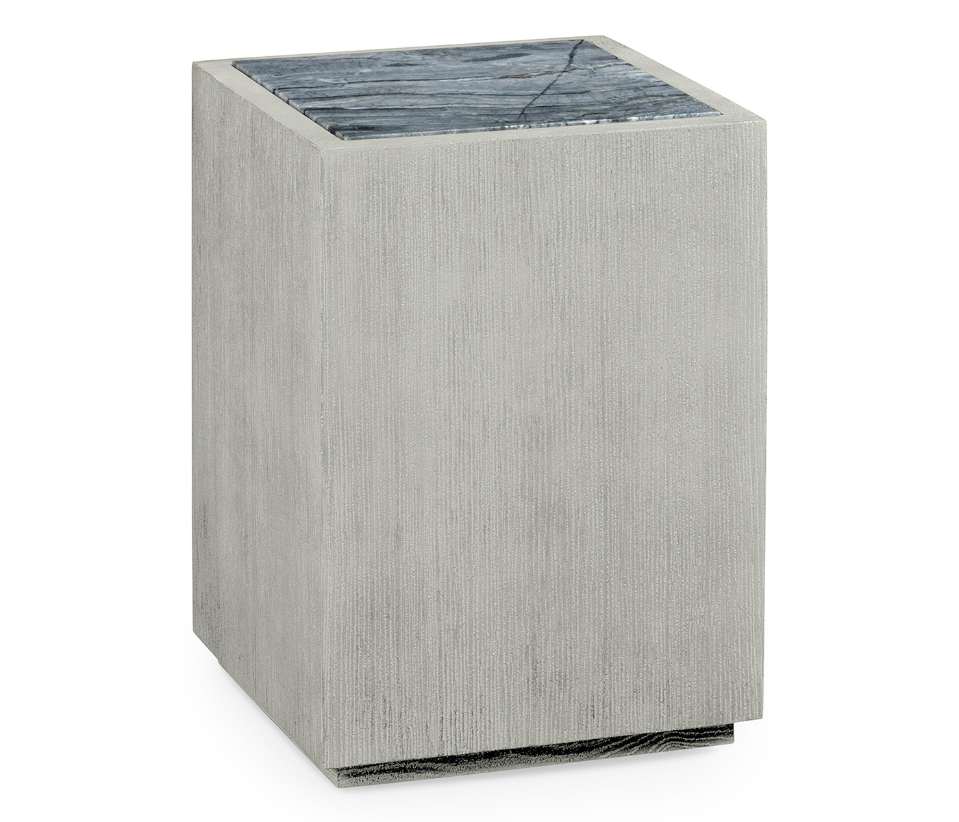 Square Cloudy Grey End Table with a Light Marble Top