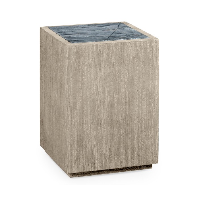 Square Navajo Sand End Table with a Light Marble Top