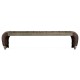 Rectangular Grey & Rattan Cocktail Table with Curved Ends