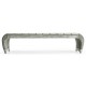Rectangular Cloudy Grey & Rattan Cocktail Table with Curved Ends