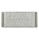 Rectangular Cloudy Grey & Rattan Cocktail Table with Curved Ends