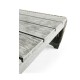 Rectangular Cloudy Grey & Rattan Cocktail Table with Curved Ends