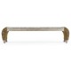 Rectangular Navajo Sand & Rattan Cocktail Table with Curved Ends