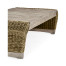 Rectangular Navajo Sand & Rattan Cocktail Table with Curved Ends