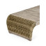 Rectangular Navajo Sand & Rattan Cocktail Table with Curved Ends