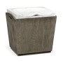 Rectangular Grey & Faux White Marble Storage Stool