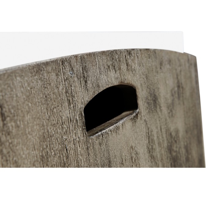Rectangular Grey & Faux White Marble Storage End Table