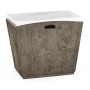 Rectangular Grey & Faux White Marble Storage End Table