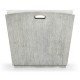 Rectangular Cloudy Grey & Faux White Marble Storage End Table