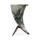 Horn Shaped Faux Black & Grey Marble End Table
