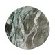 Horn Shaped Faux Black & Grey Marble End Table