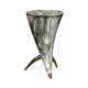 Horn Shaped Faux Black & Grey Marble End Table