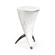 Horn Shaped Faux White & Grey Marble End Table