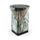Round to L-Shape Faux Black & Grey Marble End Table