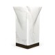 Round to L-Shape Faux White & Grey Marble End Table