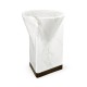 Round to L-Shape Faux White & Grey Marble End Table